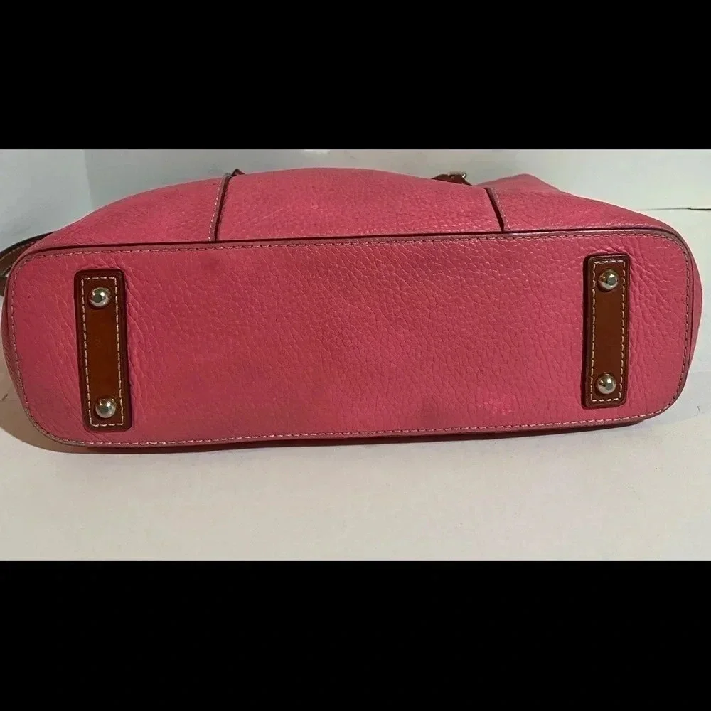 Dooney Bourke pink pebbled leather hobo handbag